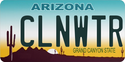 AZ license plate CLNWTR