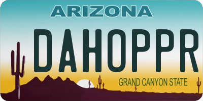 AZ license plate DAHOPPR