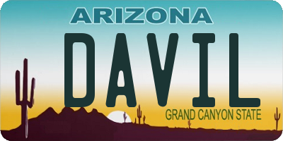 AZ license plate DAVIL