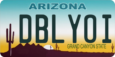 AZ license plate DBLYOI