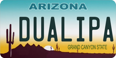 AZ license plate DUALIPA