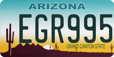 AZ license plate EGR995
