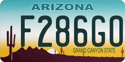 AZ license plate F286GO