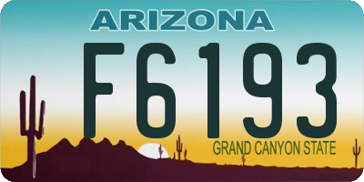 AZ license plate F6193