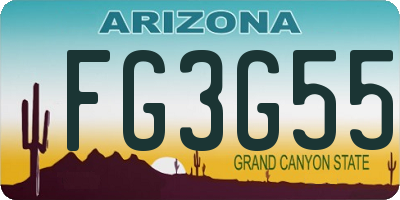 AZ license plate FG3G55