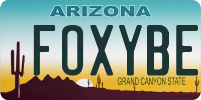 AZ license plate FOXYBE