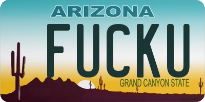 AZ license plate FUCKU