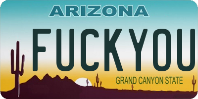 AZ license plate FUCKYOU
