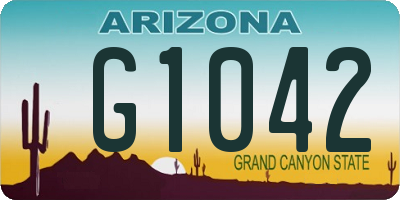 AZ license plate G1042