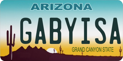 AZ license plate GABYISA