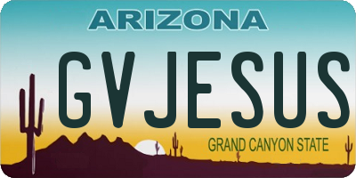 AZ license plate GVJESUS