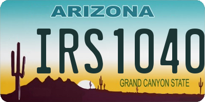 AZ license plate IRS1O40