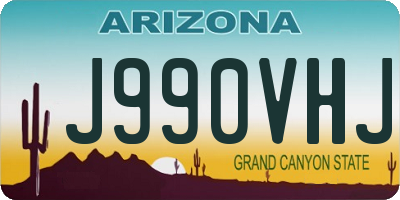 AZ license plate J990VHJ