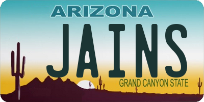 AZ license plate JAINS