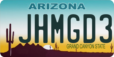 AZ license plate JHMGD3
