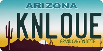 AZ license plate KNLOUE