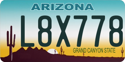 AZ license plate L8X778
