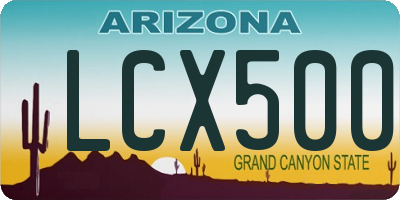 AZ license plate LCX500