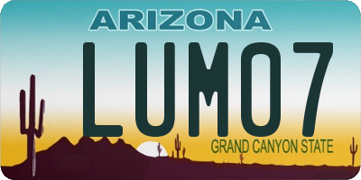 AZ license plate LUM07