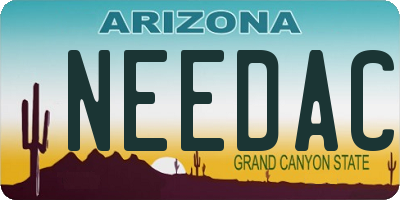 AZ license plate NEEDAC