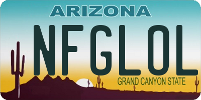AZ license plate NFGLOL