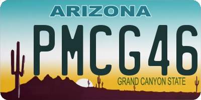 AZ license plate PMCG46