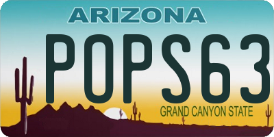 AZ license plate POPS63
