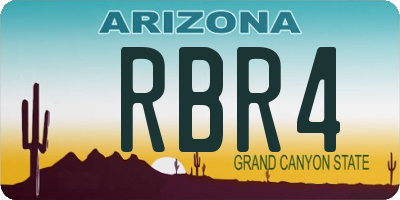 AZ license plate RBR4