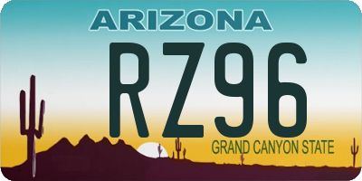 AZ license plate RZ96