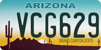 AZ license plate VCG629