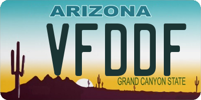 AZ license plate VFDDF