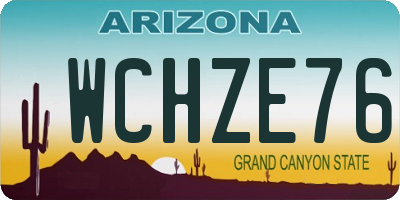 AZ license plate WCHZE76