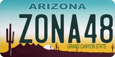 AZ license plate ZONA48