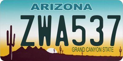 AZ license plate ZWA537