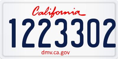 CA license plate 1223302