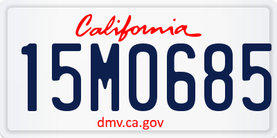 CA license plate 15M0685