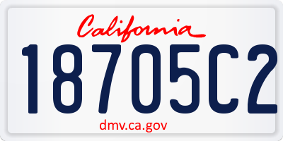 CA license plate 18705C2