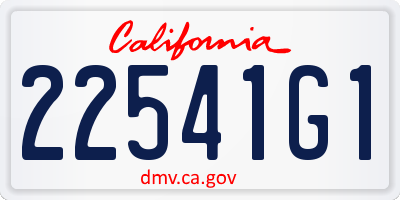 CA license plate 22541G1