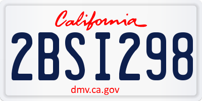 CA license plate 2BSI298