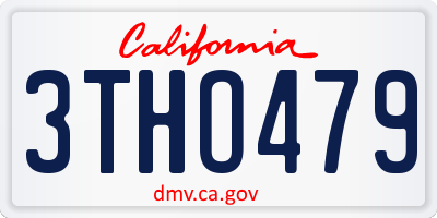 CA license plate 3THO479