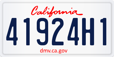 CA license plate 41924H1