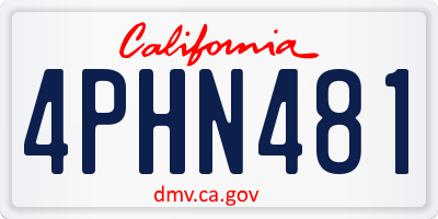 CA license plate 4PHN481
