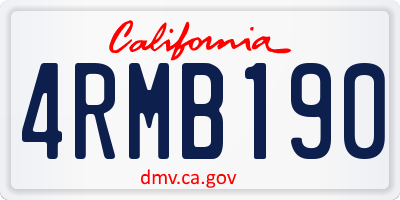 CA license plate 4RMB190
