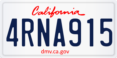 CA license plate 4RNA915