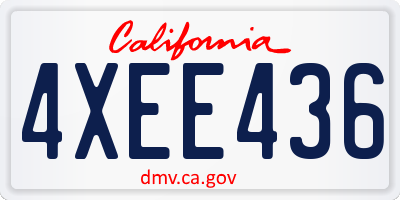 CA license plate 4XEE436