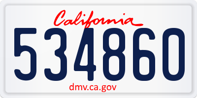 CA license plate 534860
