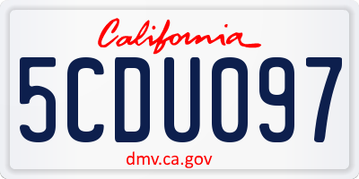 CA license plate 5CDU097