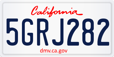 CA license plate 5GRJ282