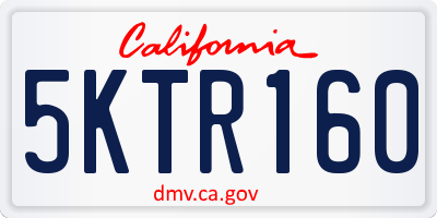 CA license plate 5KTR160