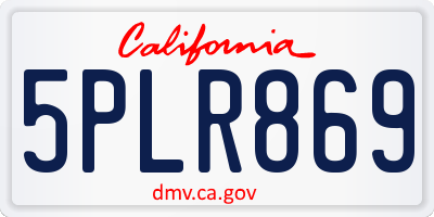 CA license plate 5PLR869